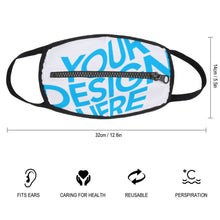 Charger l'image dans la galerie, Masque avec une fermeture éclair JJ0521165 impression personnalisé avec photo logo motif texte