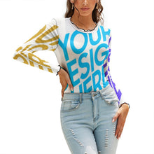 Charger l'image dans la galerie, Sous-pull gaze pour femme NZ140 personnalisé avec photo et texte (Conception multi-images)