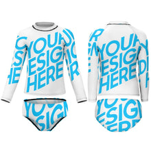 Charger l'image dans la galerie, Maillot de bain/Surf à manches longues fille deux pièces NT020 impression personnalisé avec photo motif logo texte
