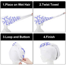 Charger l'image dans la galerie, Casquette Cheveux Secs / Serviette Cheveux à Séchage Rapide / Bonnet Cheveux Secs Personnalisé avec Photo Texte Logo Motif