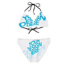 Charger l'image dans la galerie, Maillot de bain triangle deux pièces avec lacets femme SDS001 personnalisé avec motif photo logo texte