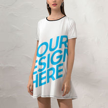 Charger l'image dans la galerie, Robe d'été à manches courtes Ample Chic Femme NZ011 impression personnalisée avec photo logo motif texte