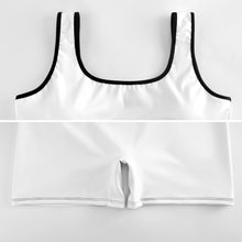 Charger l'image dans la galerie, Ensemble de survêtement de yoga femme 2 pièces avec crop top et short YJ052 personnalisé avec logo texte photo (conception une image)