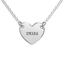 Charger l'image dans la galerie, Collier coeur en argent sterling 925 pour femme X0057 gravure personnalisé avec prénom texte