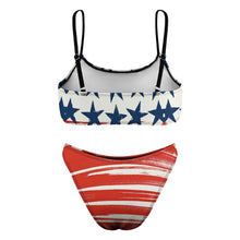 Charger l'image dans la galerie, Maillot de bain bikini bustier ensemble 2 pièces femme personnalisé avec photo logo texte (conception multi-images)