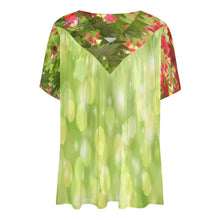 Charger l'image dans la galerie, Impression des multi-images T-shirt à manches courtes à col en V femme BDT personnalisé avec photo logo texte motif