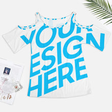 Charger l'image dans la galerie, Impression d’image unique T-shirt épaules dénudées Grande taille pour femme AVT personnalisé avec photo logo texte motif