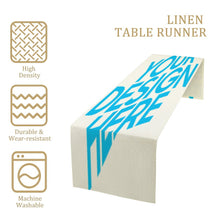 Charger l'image dans la galerie, Chemin de table en lin personnalisé avec photo image logo motif texte
