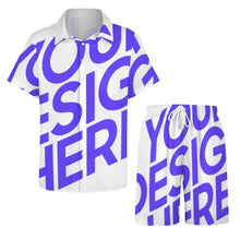 Charger l'image dans la galerie, Ensemble chemise manches courtes et short homme B339D1P personnalisé avec photo texte prénom (conception une image)