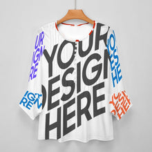 Charger l'image dans la galerie, Chemise à manches longues pour femmes SDS20150 avec dix boutons et manches pétales à volants personnalisée avec prénom motif texte (conception multi-images)