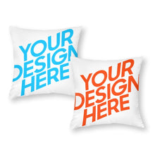 Charger l'image dans la galerie, Taie d'oreiller carré en polyester avec fermeture éclair (lot de 2) personnalisée avec photo texte logo