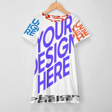 Charger l'image dans la galerie, Robe fille robe à manches courtes F5Q personnalisée avec prénom motif texte (conception multi-images)