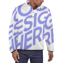 Charger l'image dans la galerie, Sweat à capuche ample d'hiver avec boutons col montant homme personnalisée avec photo texte motif logo (impression complète Une Image)