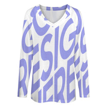 Charger l'image dans la galerie, T-shirt tee shirt à manches longues ample femme TLREV2 personnalisé avec photo logo texte motif (impression d'image unique)