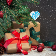 Charger l'image dans la galerie, Décoration de sapin de Noël coeur décoration de Noël pendentif personnalisé avec photos motif texte