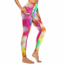 Charger l'image dans la galerie, Pantalons longs de yoga / Legging de sport pour femme CE003 personnalisé avec logo photo (impression complète d'une image)