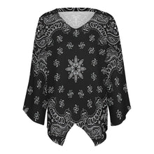 Charger l'image dans la galerie, Chemisier chemise en mousseline de soie ample à manches longues pour femme personnalisé avec photo logo motif texte (multi-image pleine impression)