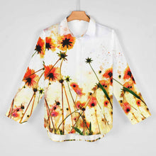 Charger l'image dans la galerie, Chemise à manches longues ourlet irrégulier pour femme AY008 personnalisé avec photo texte logo (image unique impression complète)