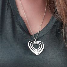 Charger l'image dans la galerie, Collier Trois Coeurs X0085 en argent sterling 925 / cuivre pour femme gravure personnalisé avec prénom texte