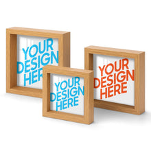 Charger l'image dans la galerie, Cadre photo 3 photos Triple en bois personnalisé avec photo logo texte motif