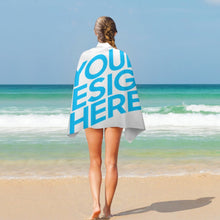 Charger l'image dans la galerie, Serviette de plage / serviette de bain personnalisée avec photo prénom texte logo