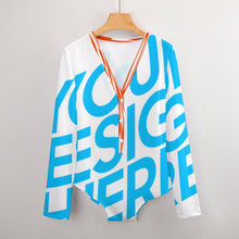 Charger l'image dans la galerie, Combinaison Jumpsuit col V Manches longues femmes Sexy ALRP Personnalisé avec image motif texte logo (Impression d'image unique)