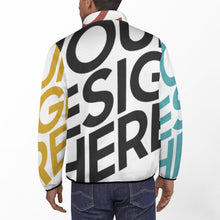 Charger l'image dans la galerie, Sweat-shirt d'hiver coupe ample à col cheminée boutons hommes personnalisée avec photo texte (impression complète multi-images)