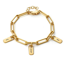 Charger l'image dans la galerie, Trombone Bracelet S0017 pour femme / homme gravé personnalisé avec texte prénom