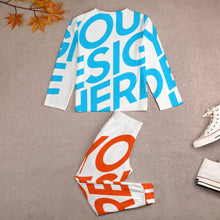 Charger l'image dans la galerie, Pyjama chemise de nuit à manches longues fille enfant Chic Ensemble JTZ- personnalisé avec photo logo texte motif (impression d’image unique)