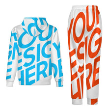 Charger l'image dans la galerie, Ensembles sweat-shirt et pantalons de survêtement pour femmes et hommes personnalisé avec photo texte prénom (conception une image)
