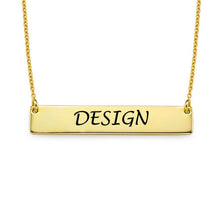 Charger l'image dans la galerie, Collier Barre en argent sterling 925 pour femme homme X0058 longueur réglable gravure personnalisé avec texte prénom