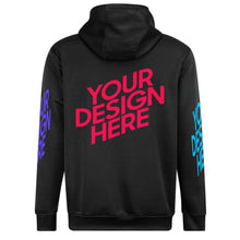 Charger l'image dans la galerie, Sweat à capuche unisexe personnalisé avec photos motif texte logo (imprimé sur le devant et dans le dos + imprimé sur les deux manches)