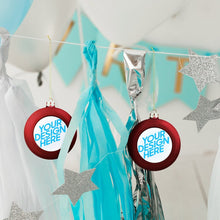 Charger l'image dans la galerie, Boule de Noël originale personnalisée avec photo logo motif texte