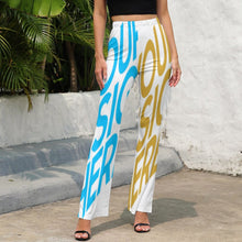 Charger l'image dans la galerie, Pantalon bas évasé femme LP personnalisé avec photo motif texte logo (Impression des multi-images)