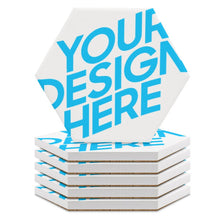 Charger l'image dans la galerie, Dessous de verre en céramique / Sous-verres hexagonaux 4 / 6 pièces personnalisé avec photo logo texte motif