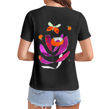 Charger l'image dans la galerie, T-shirt tee shirt en coton à manches courtes femme tendance personnalisé avec photo motif logo image texte (impression recto verso)