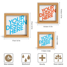 Charger l'image dans la galerie, Cadre photo 3 photos Triple en bois personnalisé avec photo logo texte motif