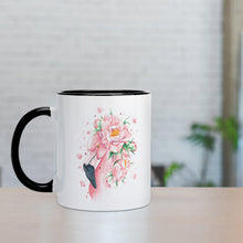 Charger l'image dans la galerie, Mug avec intérieur et poignée noir / Tasse en porcelaine personnalisé avec photo logo texte motif