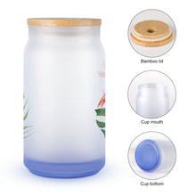 Charger l'image dans la galerie, Gobelet en verre dépoli avec couvercle personnalisé avec photo logo texte motif