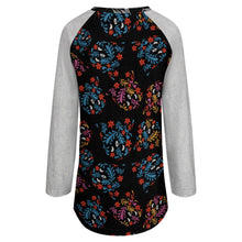 Charger l'image dans la galerie, Impression des multi-images T-shirt tricot gris long col rond manches longues pour femme BL personnalisé avec photo logo texte motif