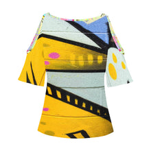 Charger l'image dans la galerie, Impression des multi-images T-shirt épaules dénudées Grande taille pour femme AVT personnalisé avec photo logo texte motif