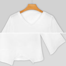 Charger l'image dans la galerie, Chemisier chemise en mousseline de soie ample à manches longues pour femme personnalisé avec photo logo motif texte (multi-image pleine impression)