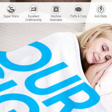 Charger l'image dans la galerie, Couverture en flanelle design unique impression personnalisée avec motif photo logo texte