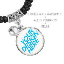 Charger l'image dans la galerie, Bracelets de couple luxe signification (corde noire + corde blanche) SS1407002 impression personnalisés avec photo logo motif texte