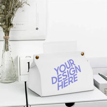 Charger l'image dans la galerie, Boite à mouchoir en cuir PU / porte mouchoir personnalisé avec photo texte motif logo