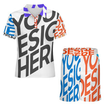 Charger l'image dans la galerie, Ensemble polo manches courtes et short homme A46TZ personnalisée avec prénom motif texte (conception multi-images)