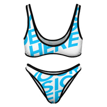 Charger l'image dans la galerie, Maillot de bain bikini triangle 2 pièces femme S99D54 personnalisé avec photo texte (conception une image)