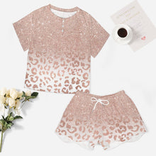 Charger l'image dans la galerie, Ensemble 2 pièces pyjama manches courtes chemise de nuit courte femme UTZ personnalisé avec photo logo texte (impression des multi-images)