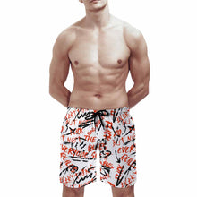 Charger l'image dans la galerie, Short de bain / maillot de bain / short de plage à séchage rapide avec cordon de serrage pour homme D1P personnalisée avec photo texte (Impression Complète Une Image)