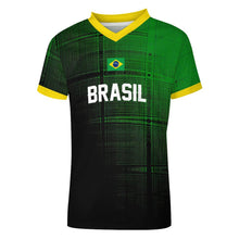 Charger l'image dans la galerie, Tee shirt maillot de football respirant à manches courtes et col en V pour hommes 3Z06 personnalisée avec photo texte motif logo (impression complète multi-images)